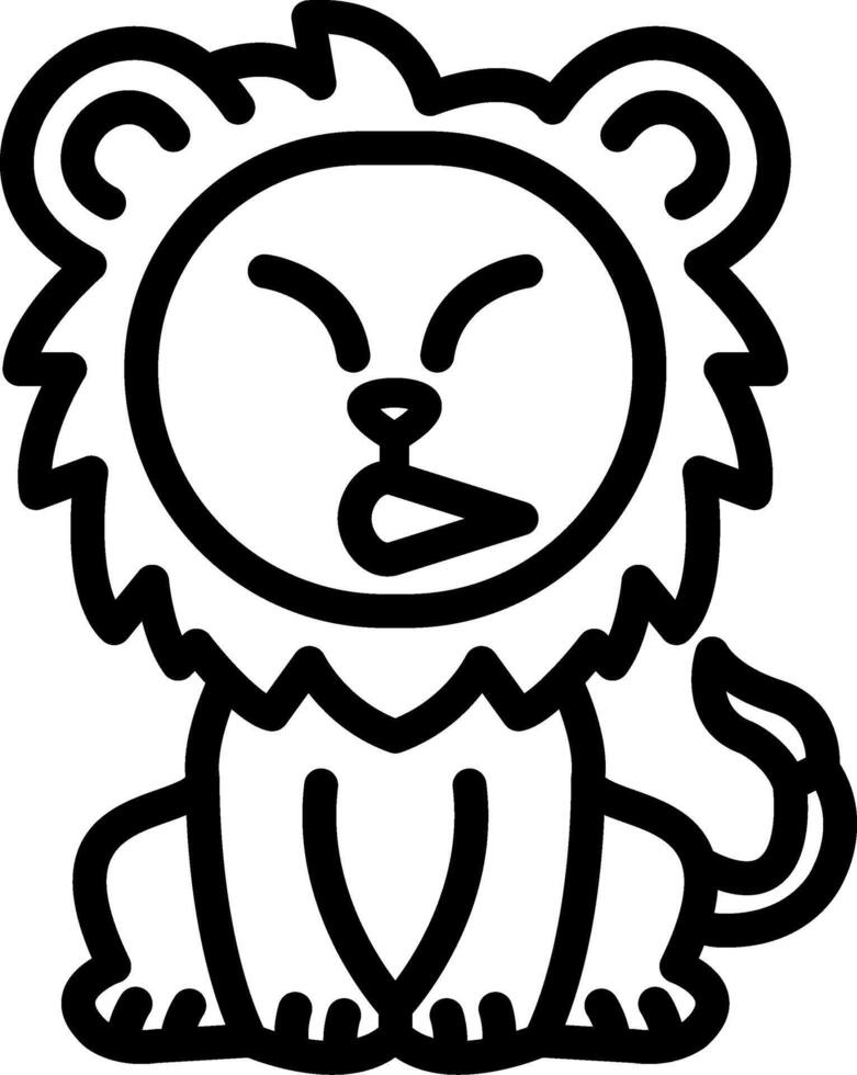 Grimacing Lion Stressed Face vector