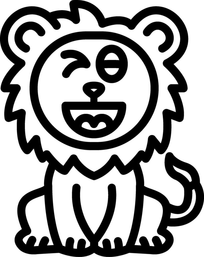 Naughty Lion Funny Style Icon vector