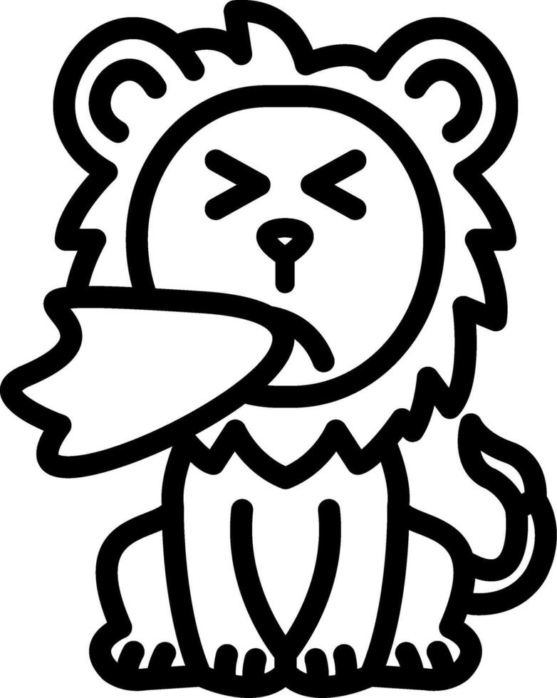 Sneezing Lion Sick Emoji Icon vector