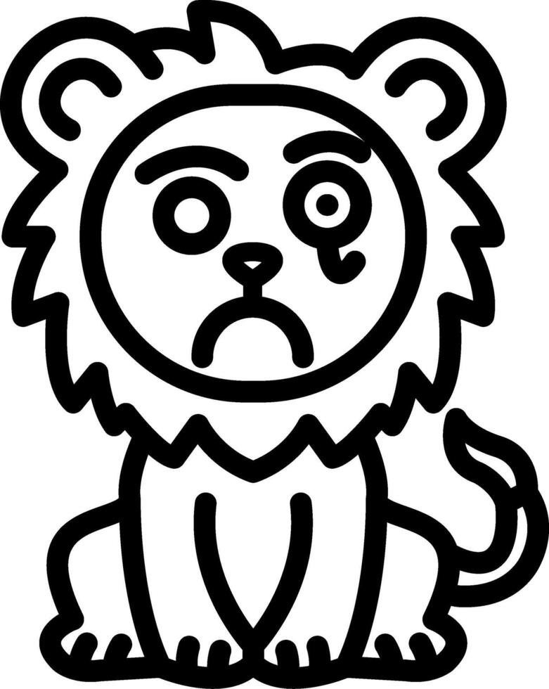 Detective Lion With Hat Icon vector