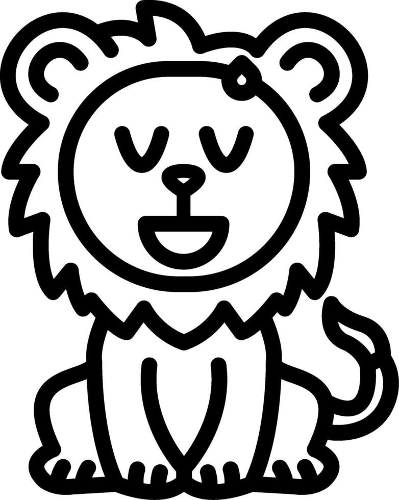 Relieved Lion Peaceful Face vector