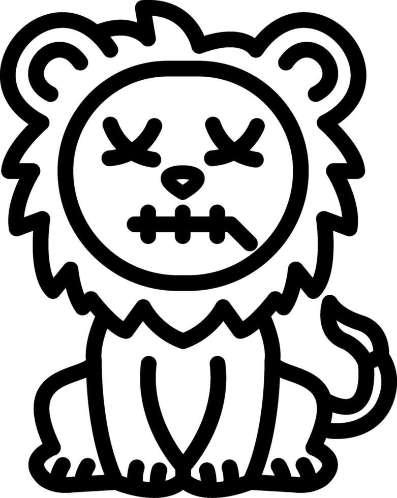 Zipper Mouth Lion Quiet Face vector