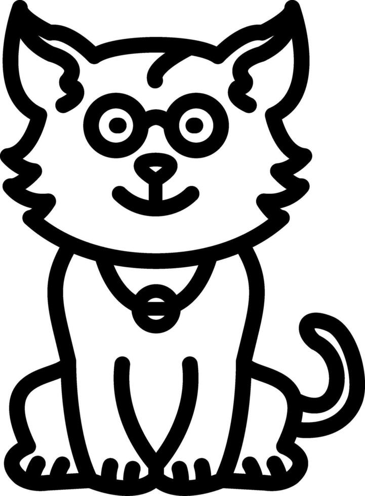 Nerdy Glasses Cat Expression vector