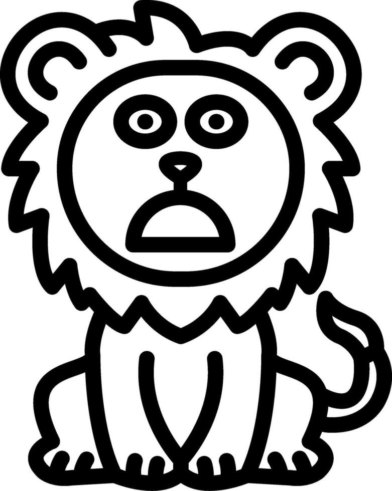 Anguished Lion Pained Face vector