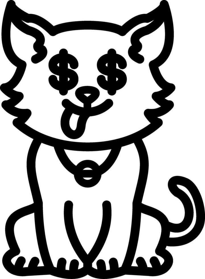 Greedy Hungry Cat Cartoon Design vector