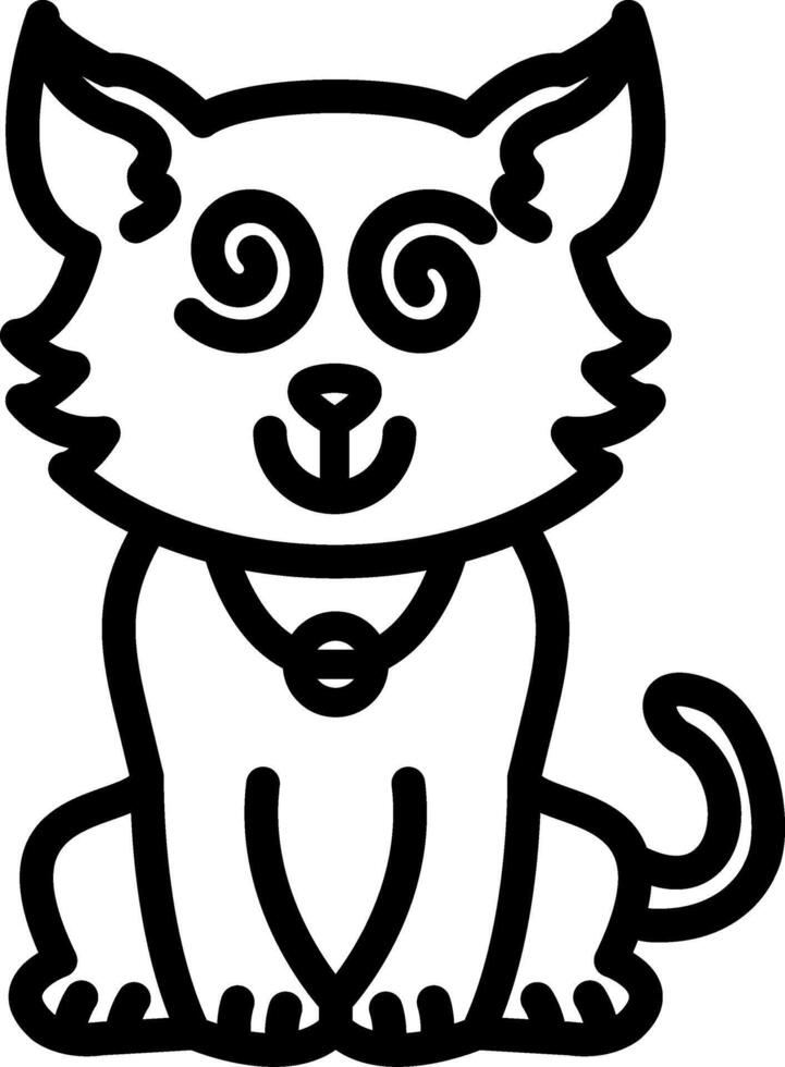 Hypnotized Spiral Eyes Cat Face vector