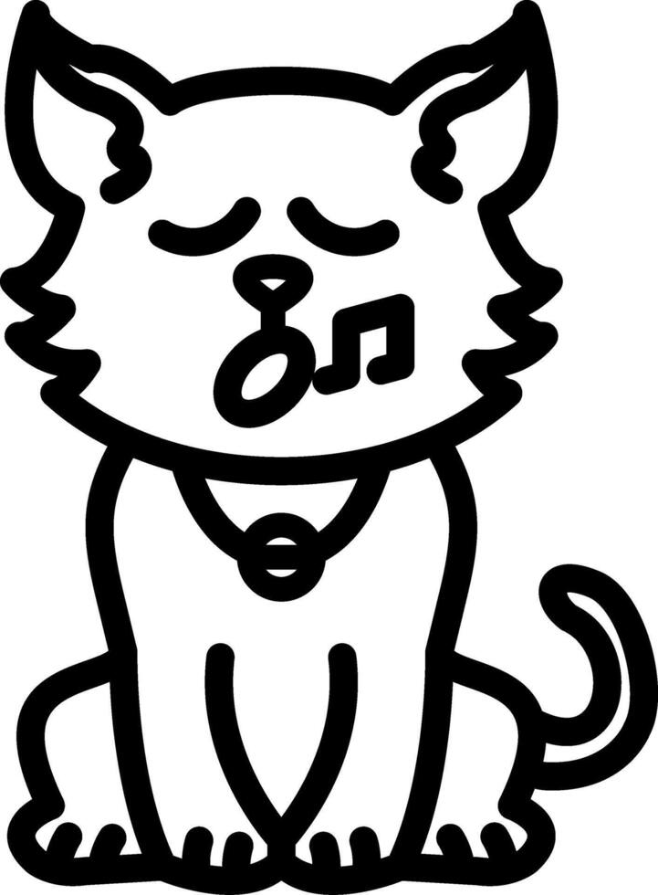 Singing Cat with Music Notes vector