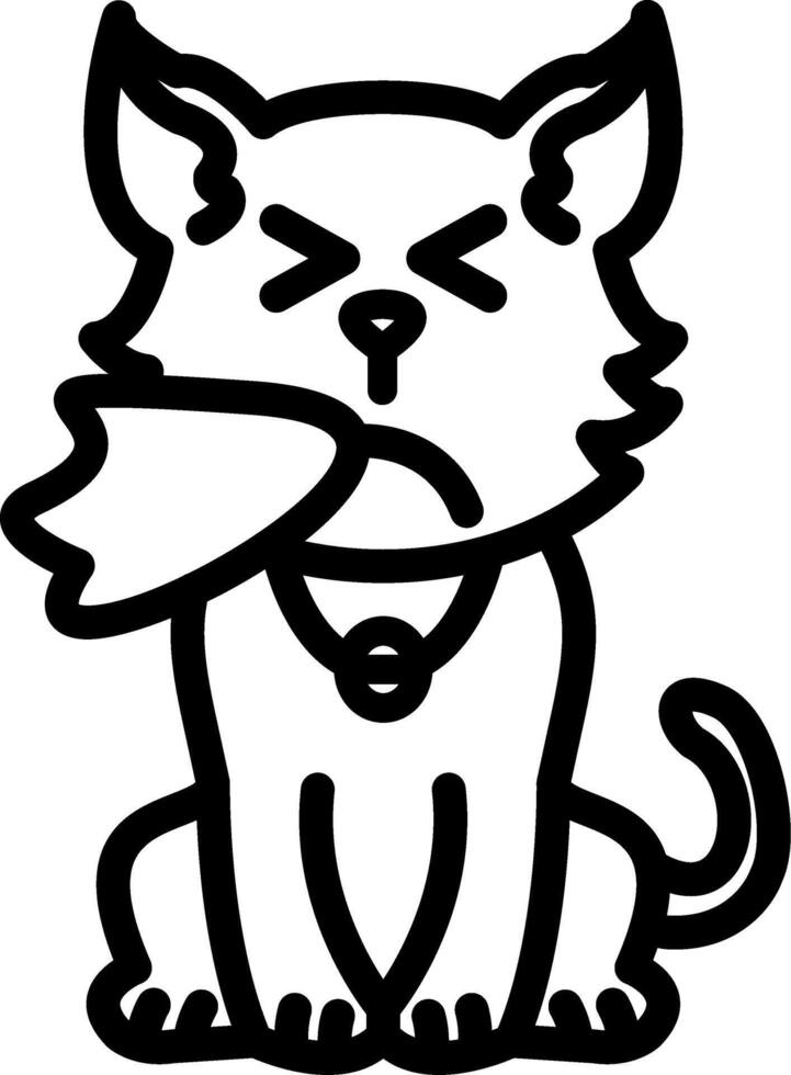 Sneezing Sick Cat Illustration vector