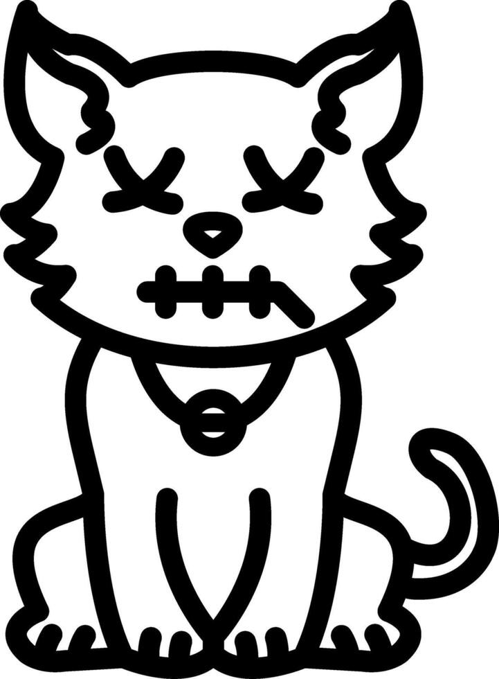 Zipper Mouth Secret Cat Drawing vector