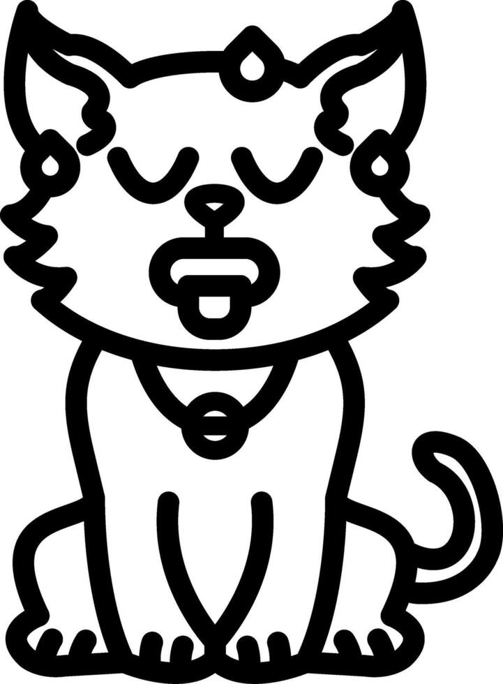 Hot Sweaty Cat Cartoon Head vector