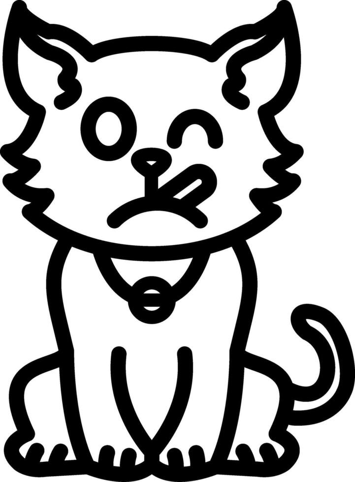 Sick Cat Holding Thermometer vector