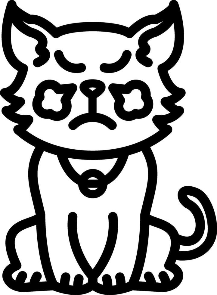 Steaming Angry Cat Head vector