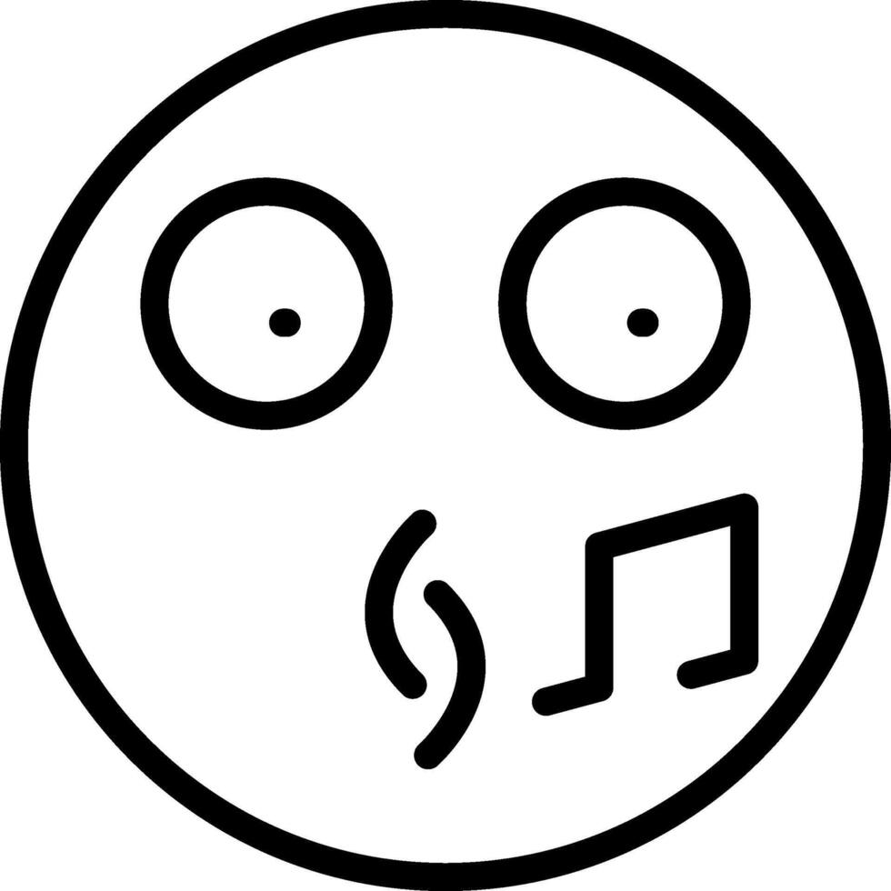 Whistling Face Emoji vector
