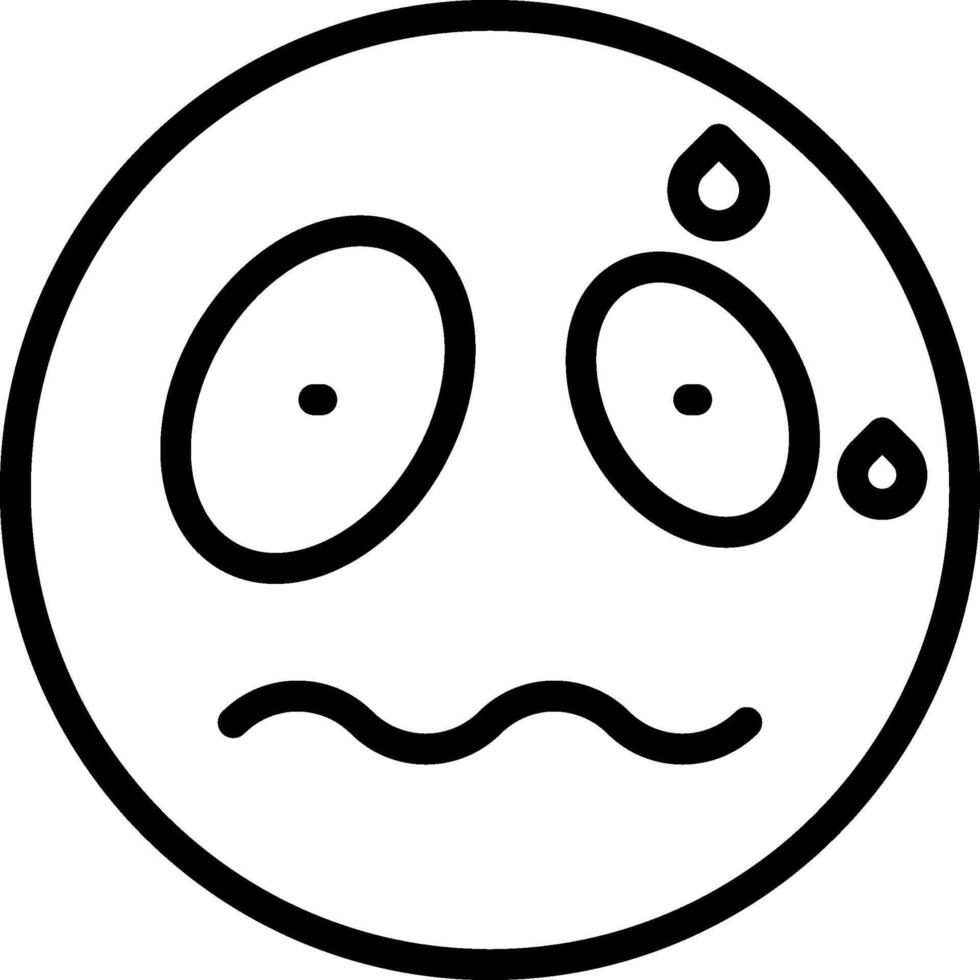 Nervous Face Sweat Drops Emoji vector