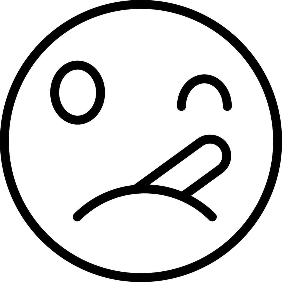 Face With Thermometer Ill Emoji vector
