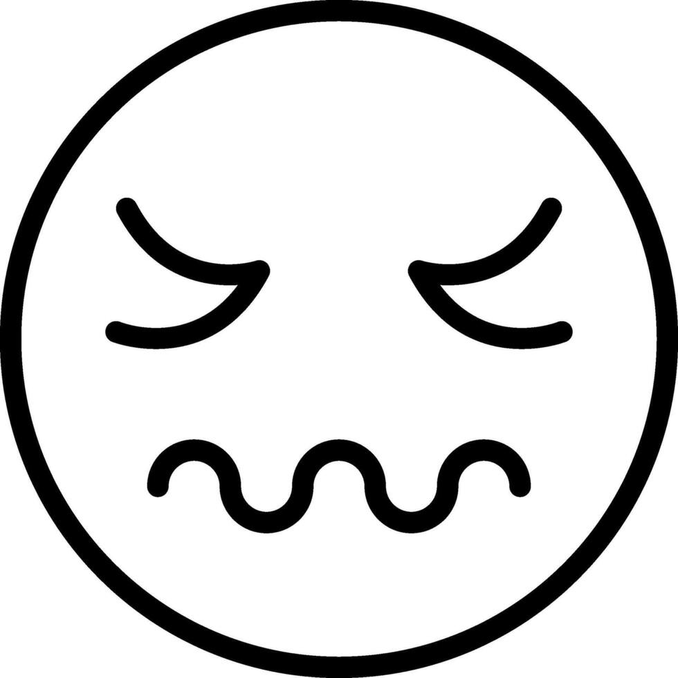Disgusted Face Expression Icon vector