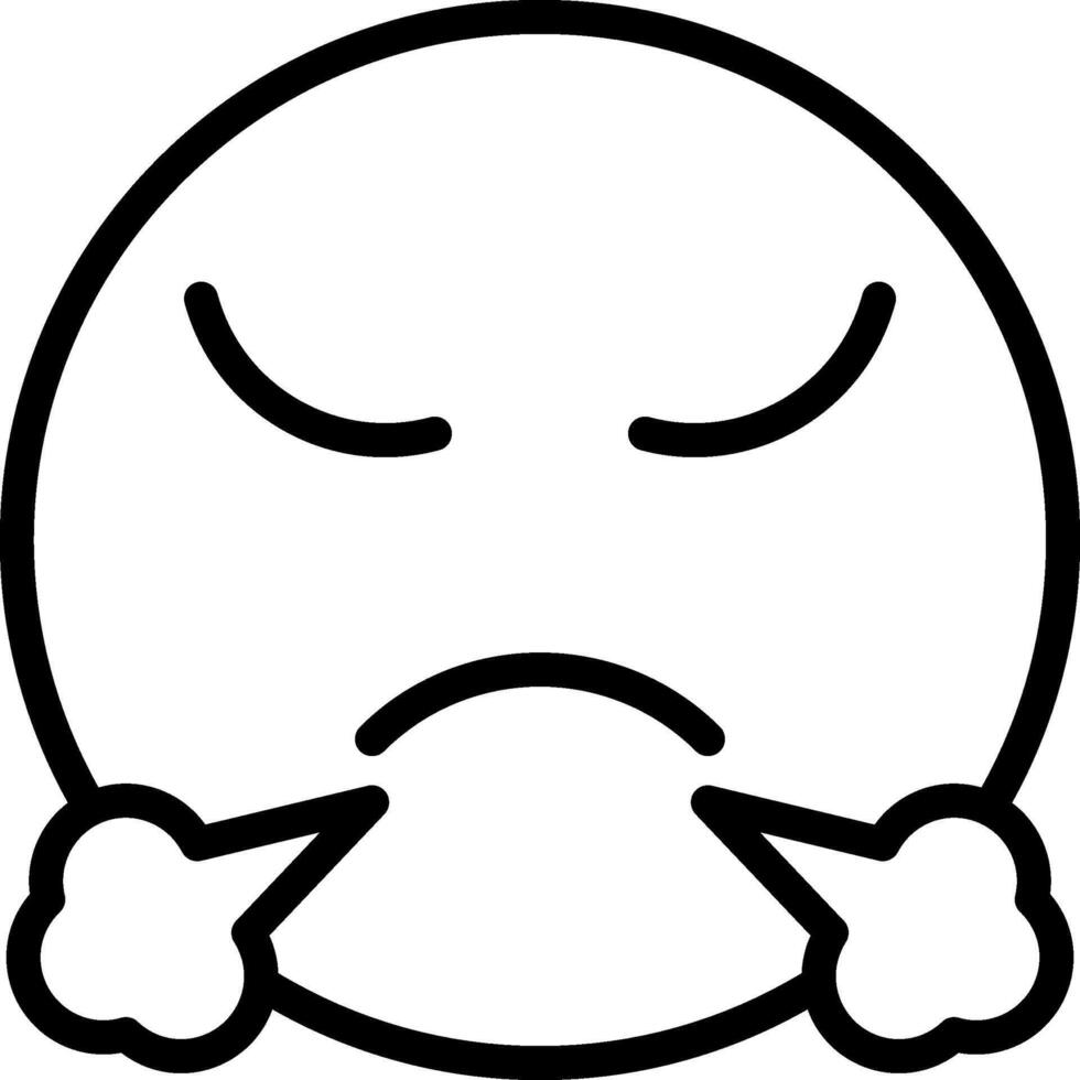 Steaming Face Angry Expression vector
