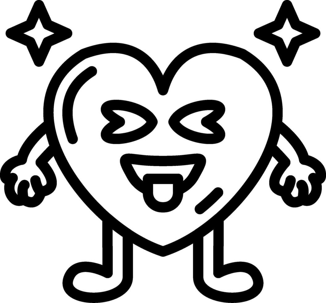 Tongue out heart emoji style vector