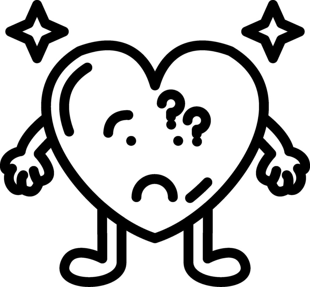 Thinking heart with cloud bubble vector