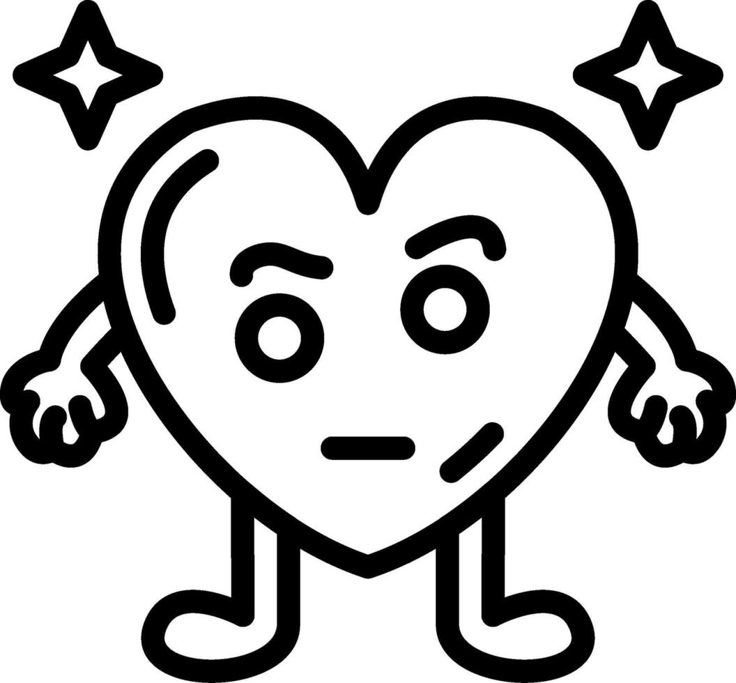 Eyebrow raised heart emoji vector
