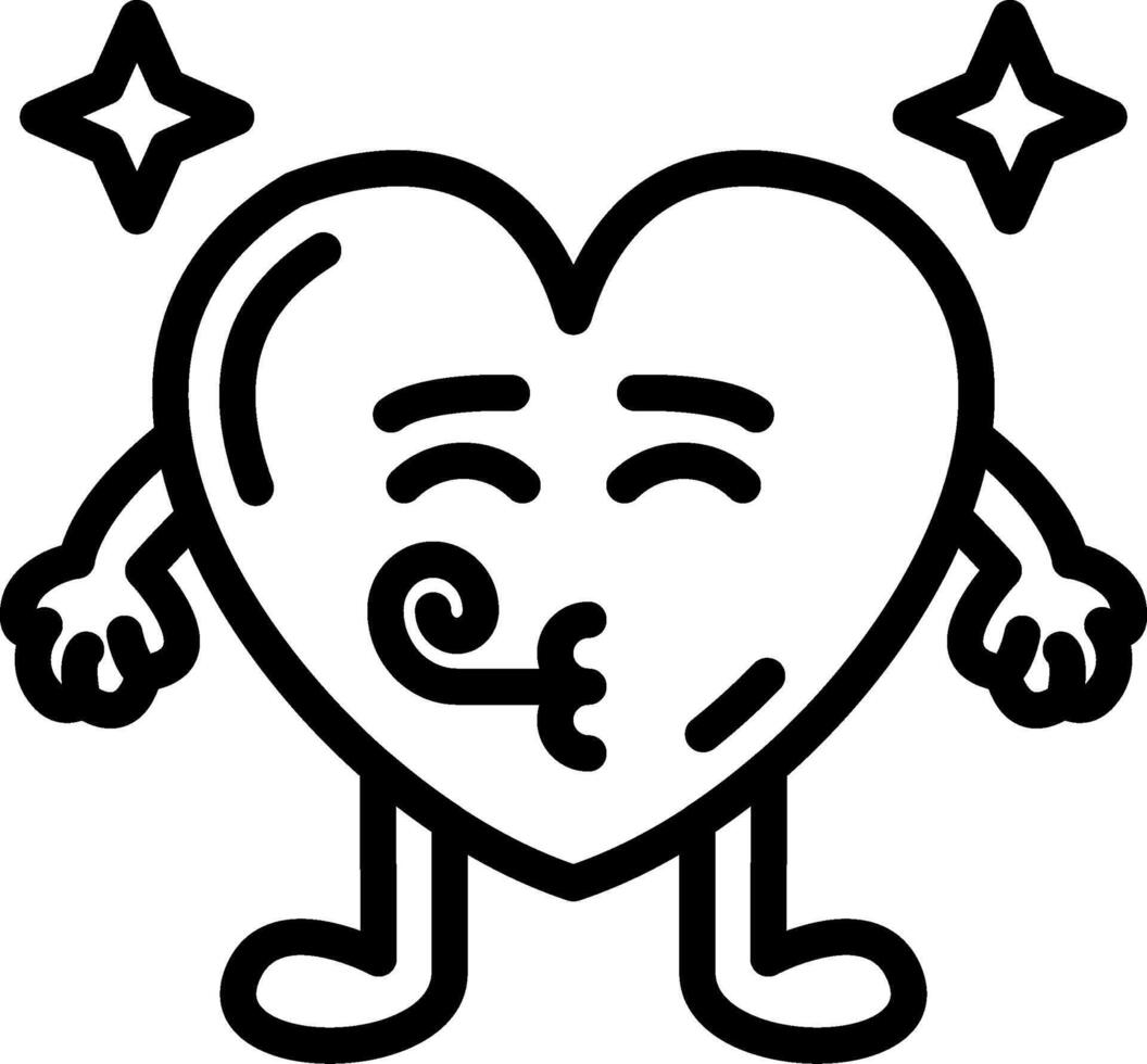 Heart icon wearing party hat vector