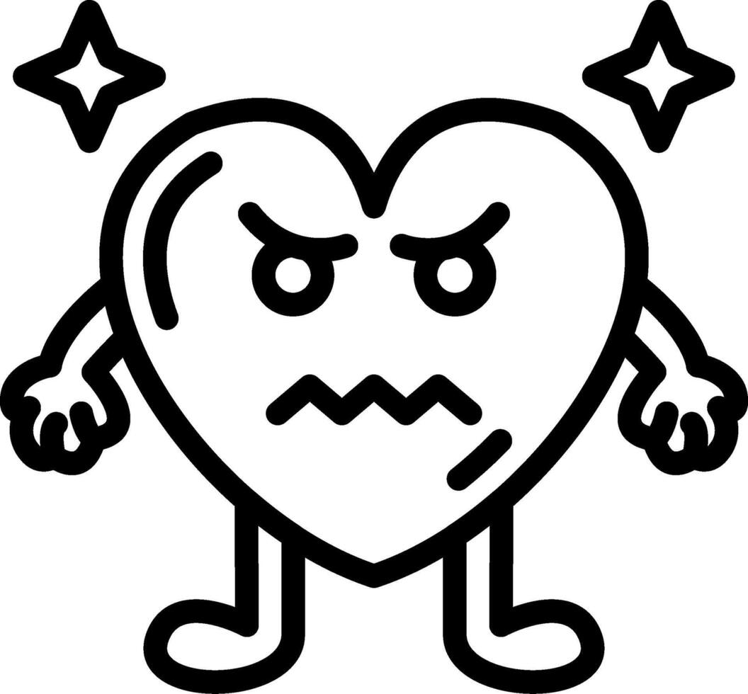 Crying heart emotional cartoon vector
