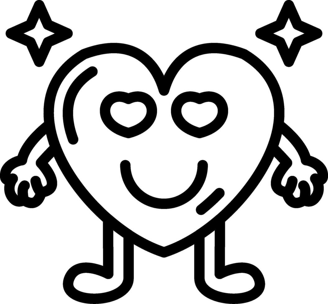 Heart with love eyes smile vector