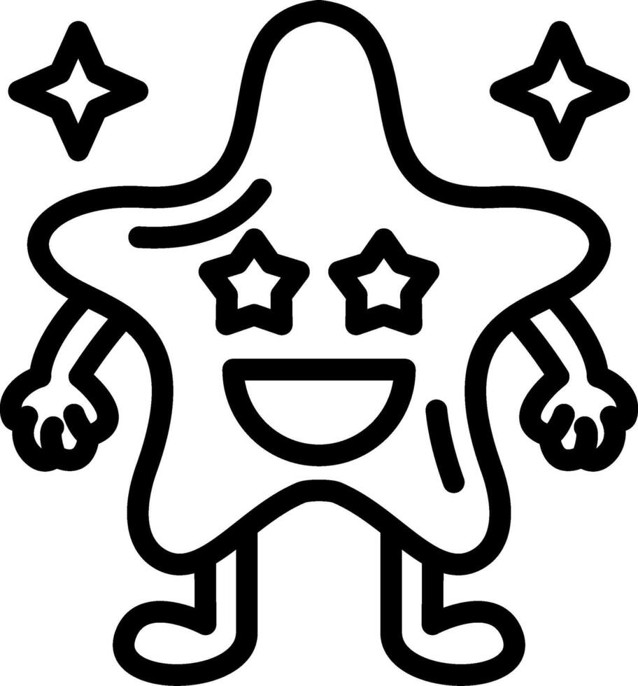 Starstruck Face With Stars vector
