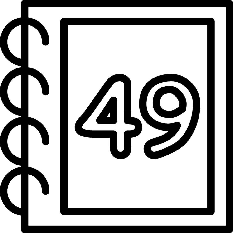 Forty Nine Number Art For Kids vector