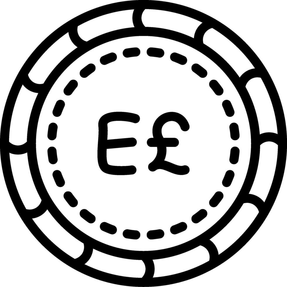 Egyptian Pound Currency Coin Art vector