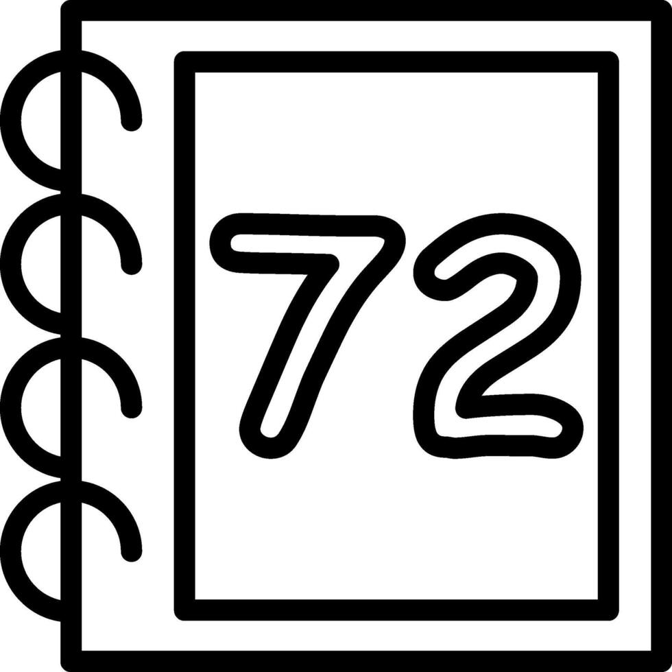 Seventy Two Educational Count Icon vector