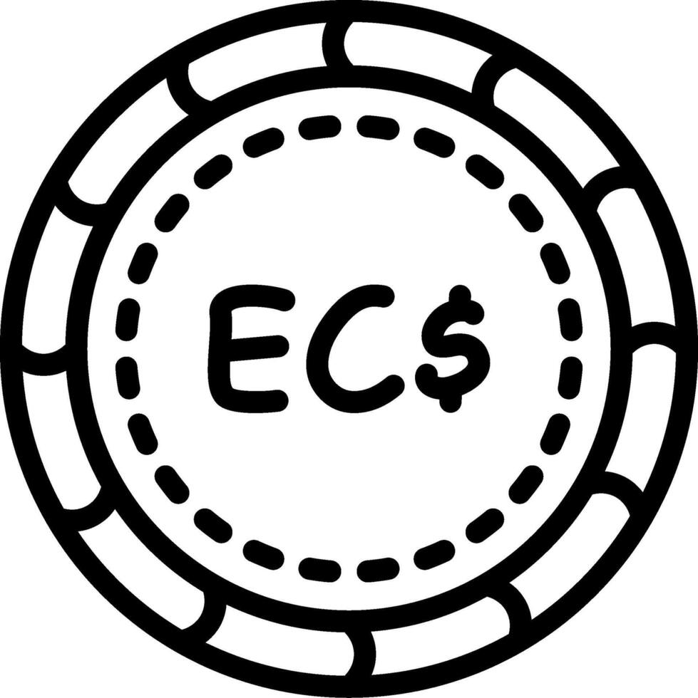 Eastern Caribbean Dollar Coin Icon vector