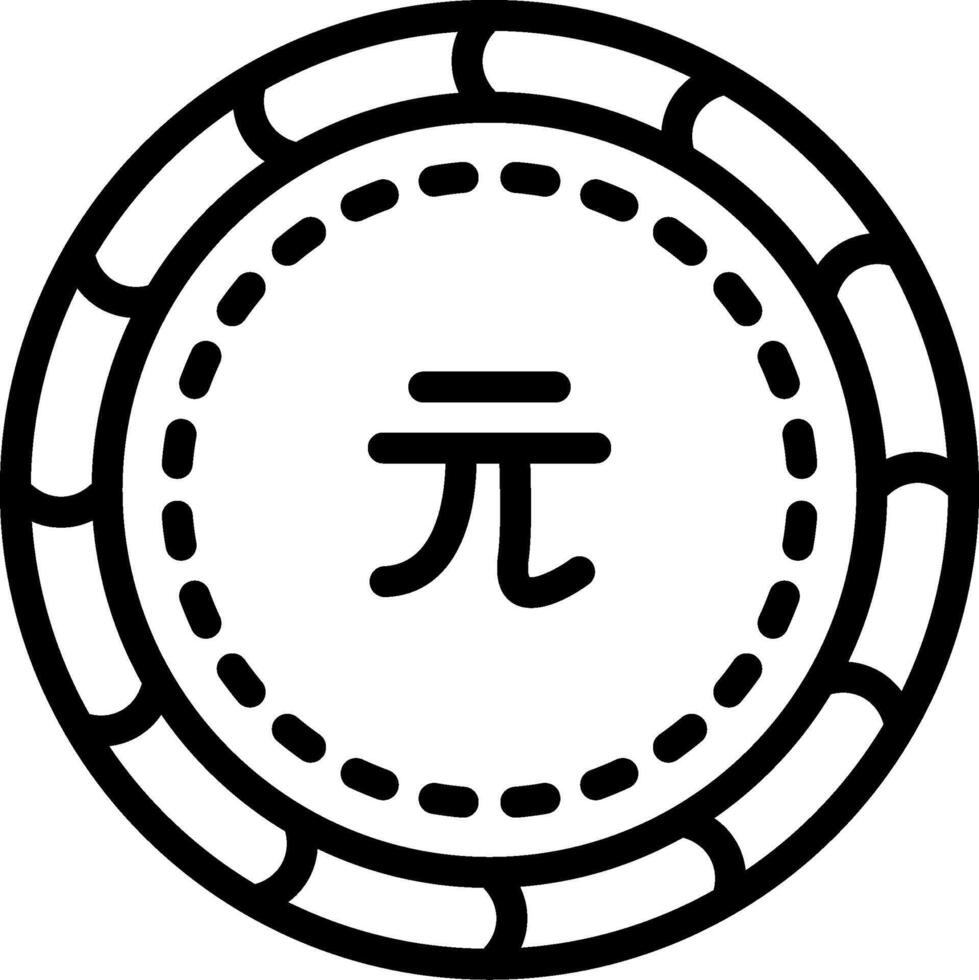 New Taiwan Dollar Coin Flat Icon vector