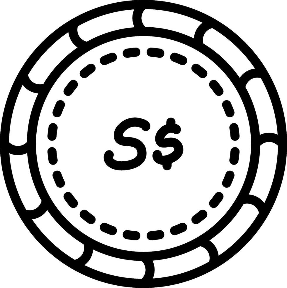 Singapore Dollar Coin Graphic vector