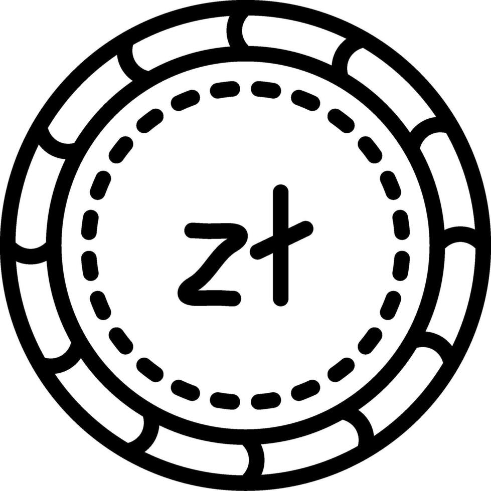 Polish Zloty Currency Coin Illustration vector