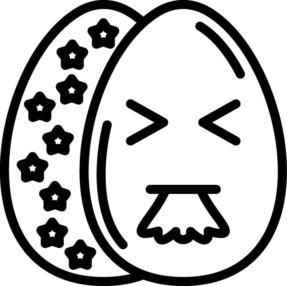 Vomiting Face Easter Egg Icon vector