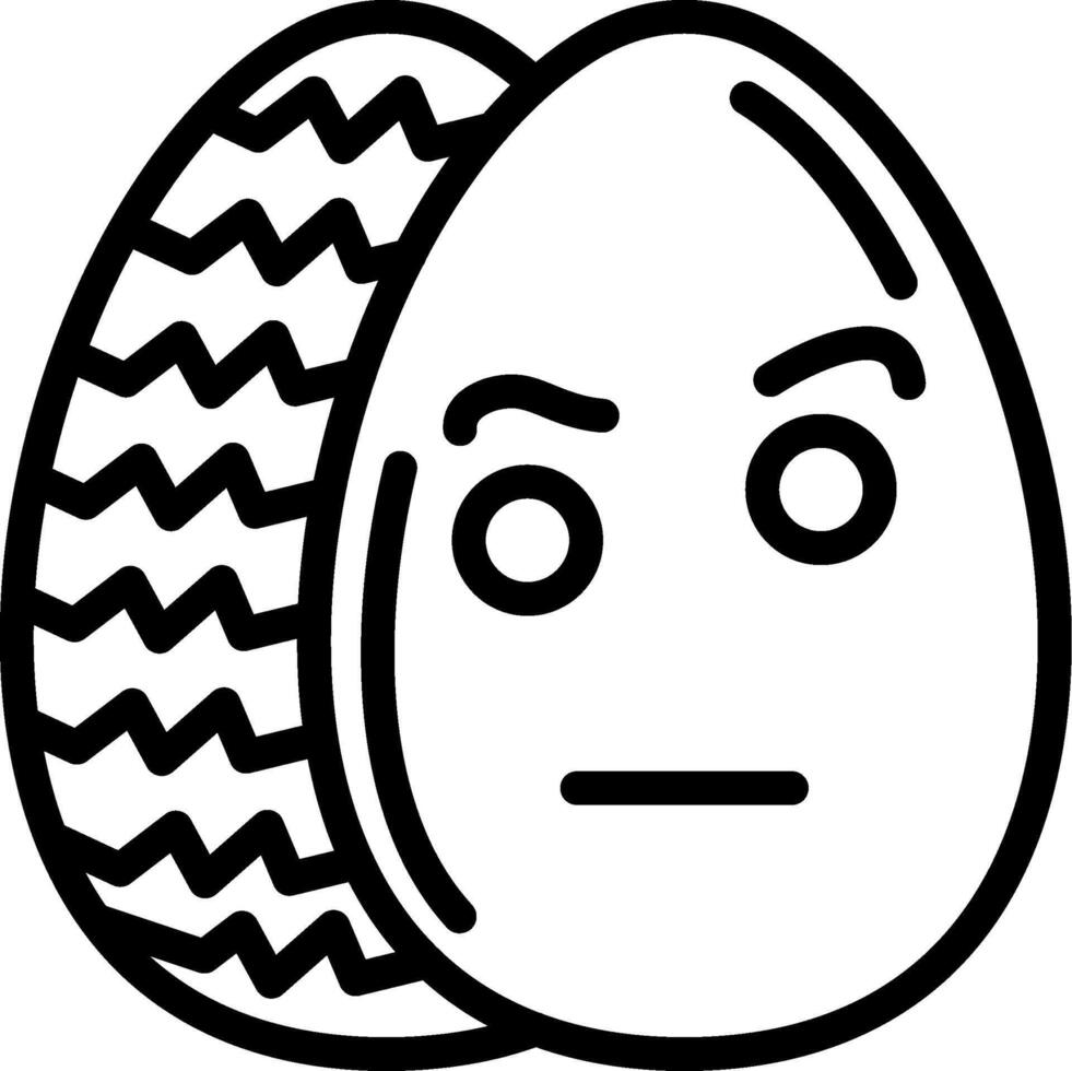 Eyebrows Raised Easter Egg Head vector