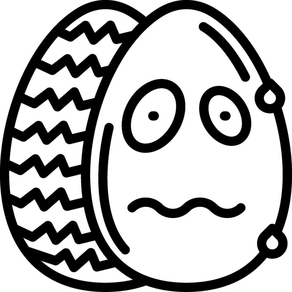 Nervous Smile Easter Egg Head vector