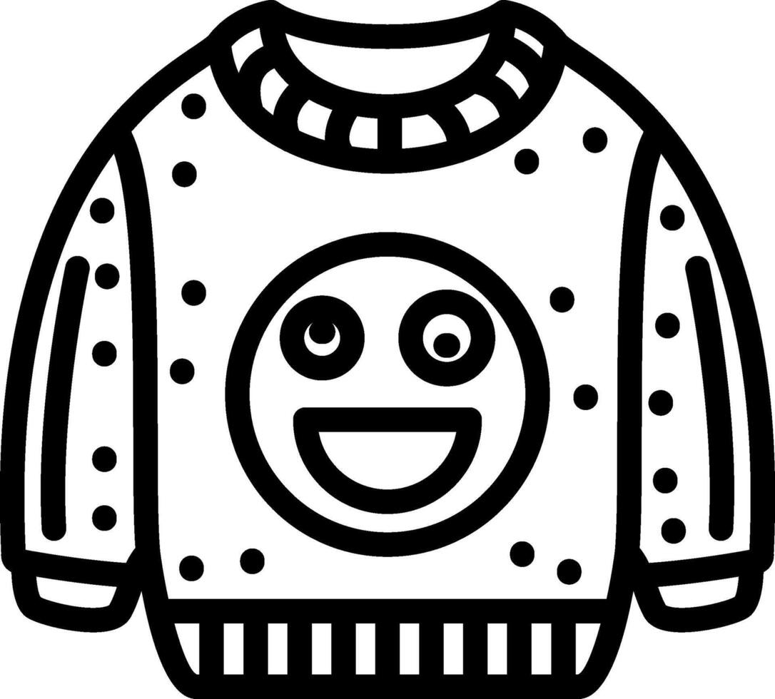 Crazy Face Cartoon Sweatshirt vector