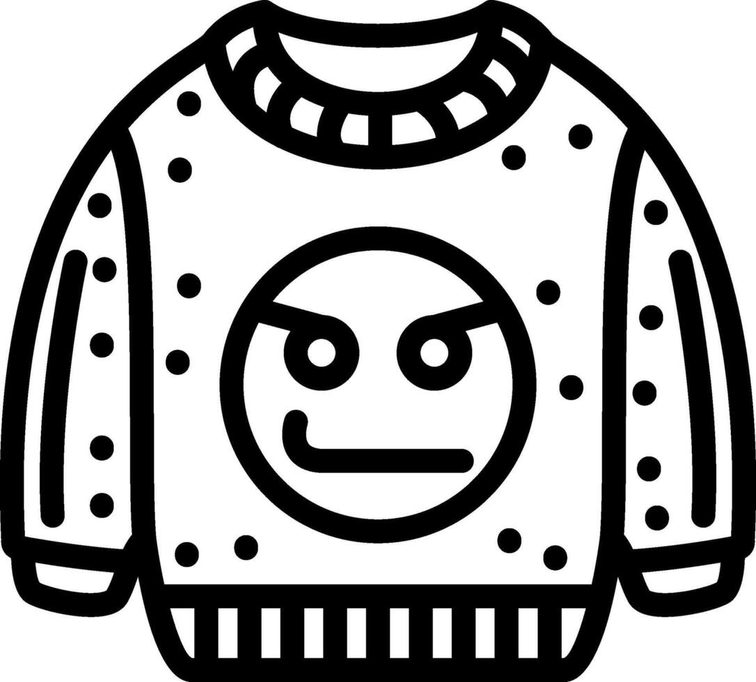 Bad Mood Emoji Sweatshirt vector