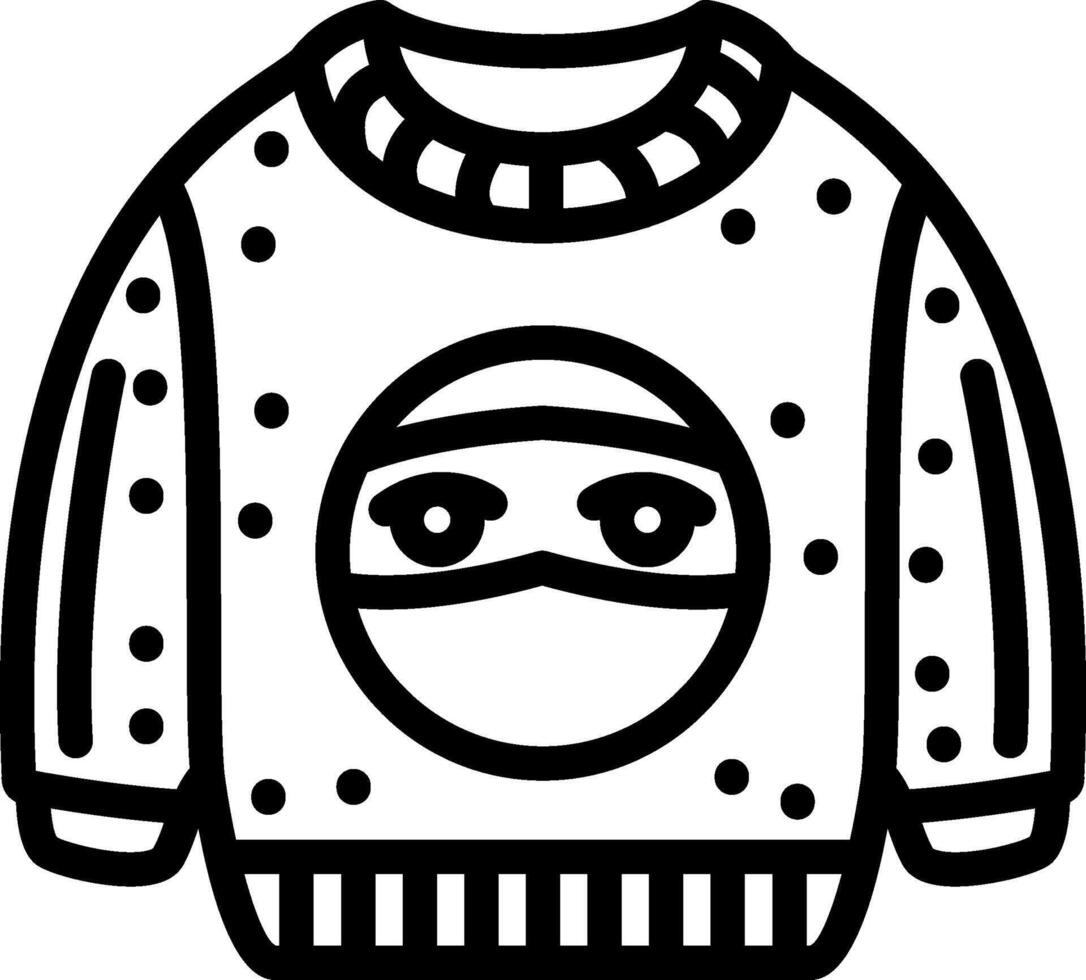Ninja Masked Face Sweatshirt vector