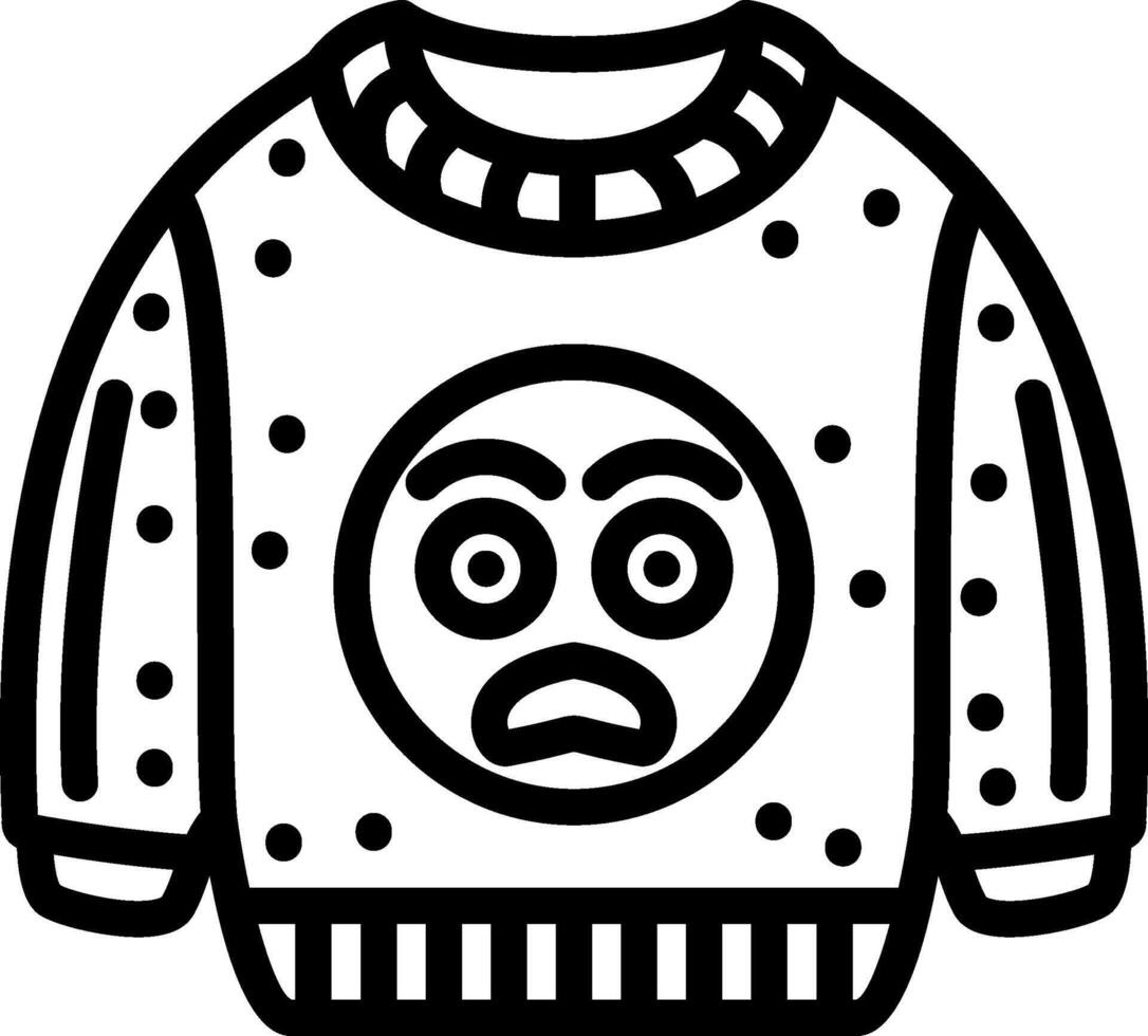 Fearful Face Expression Sweatshirt vector