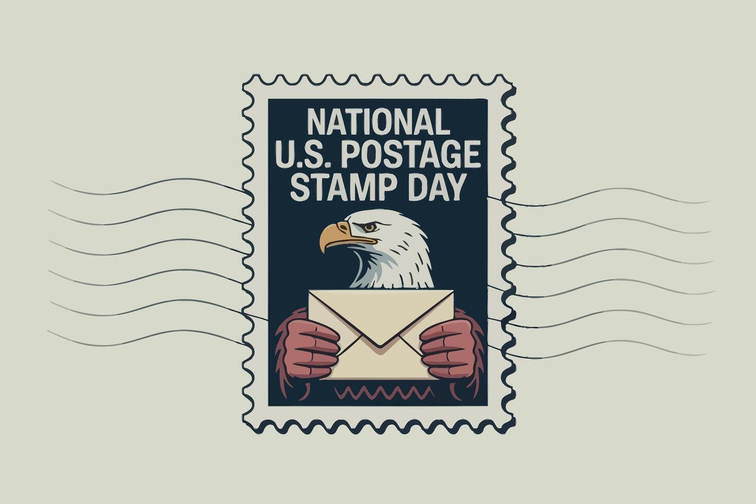 National U.S. Postage Stamp Day Eagle Collectible Mail vector
