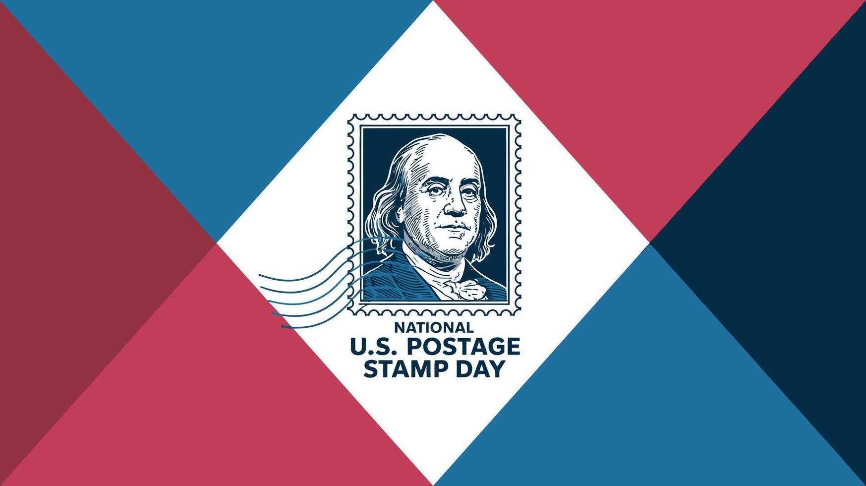 National U.S. Postage Stamp Day Benjamin Franklin Historic Mail Art vector