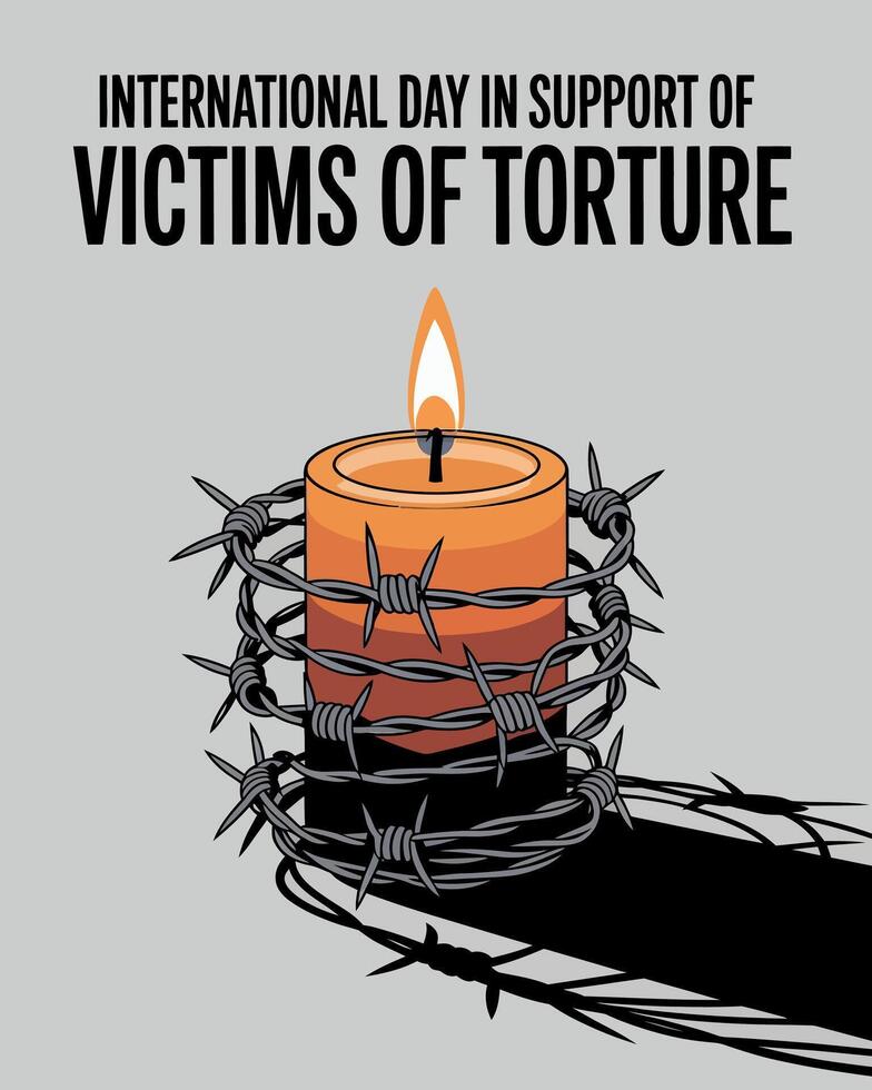 International Day in Support of Victims of Torture Awareness Poster Design vector