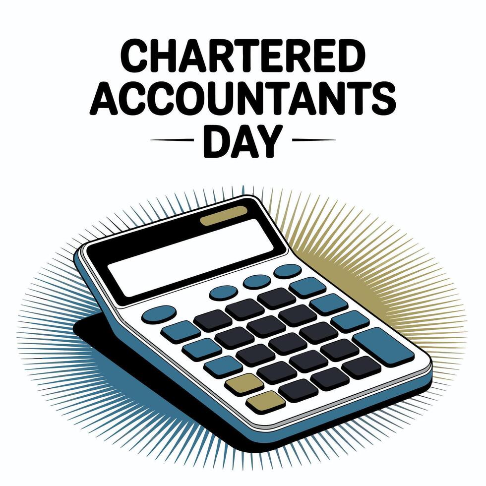 Chartered Accountants Day Graphic with Calculator poster vector