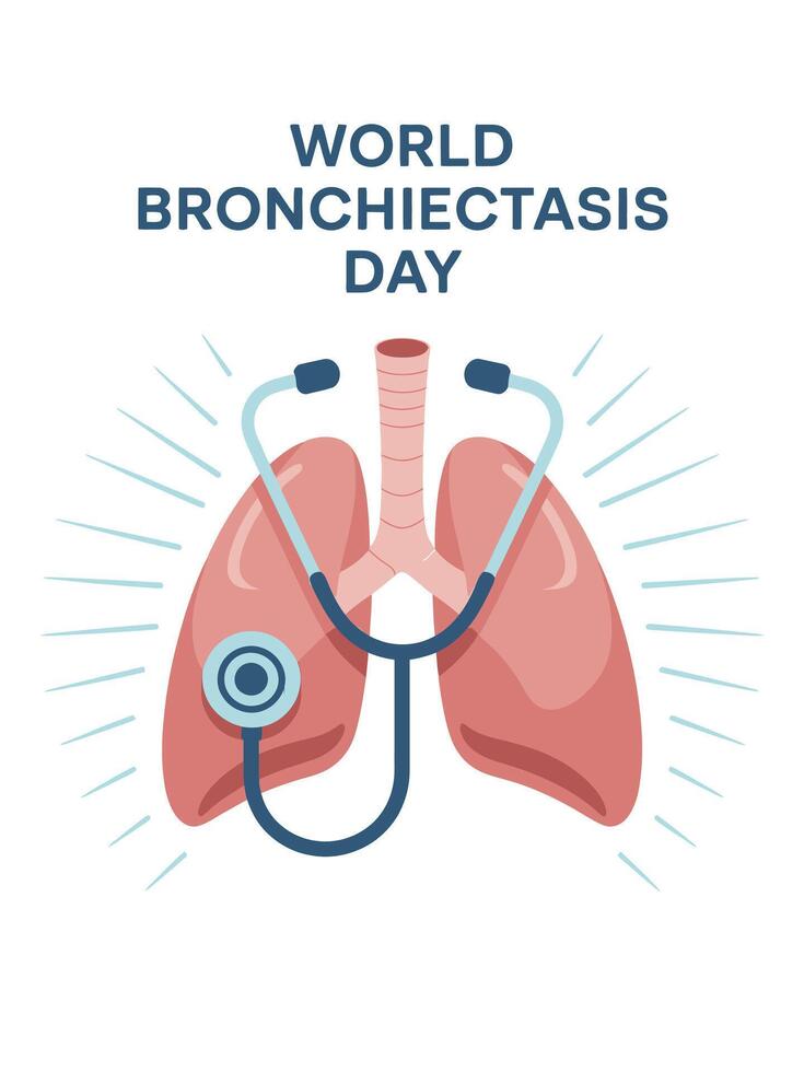 World Bronchiectasis Day Pulmonary Health Awareness Campaign vector