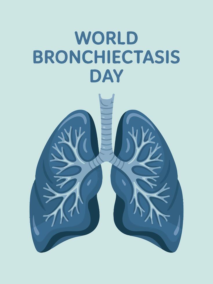 World Bronchiectasis Day Lung Disease Awareness Initiative poster vector