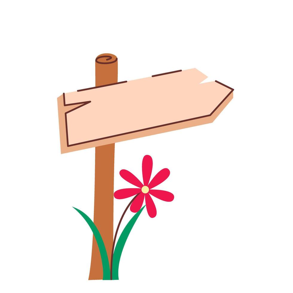 Wooden blank signpost clip art vector