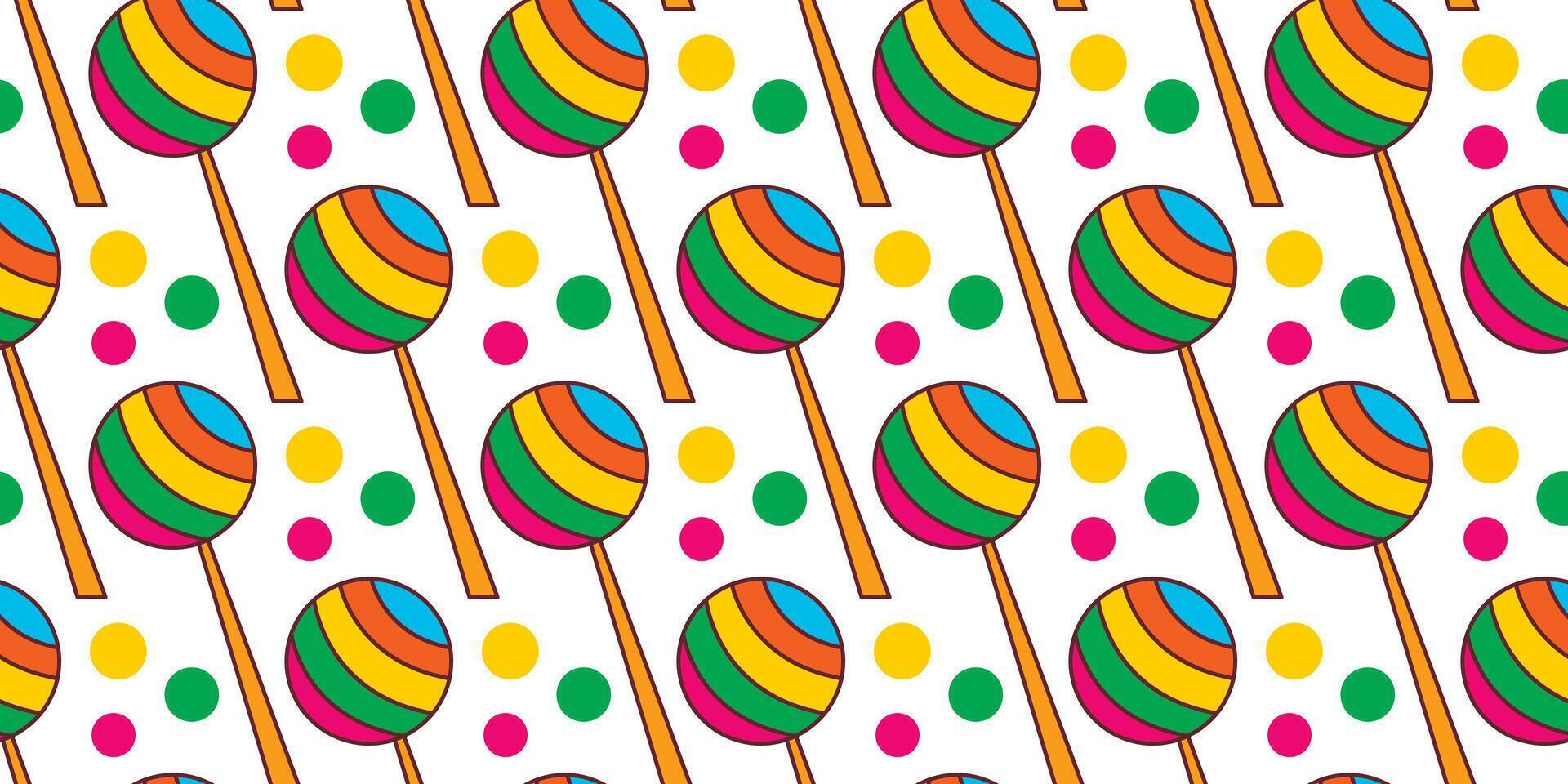 Bright colorful striped lollipop seamless pattern vector